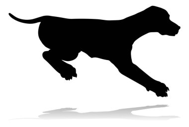 A detailed animal silhouette of a pet dog