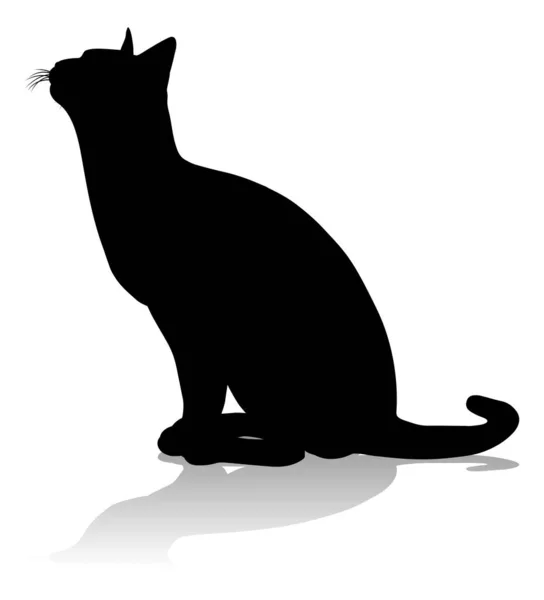 실루엣 고양이 상세한 그래픽 로열티 프리 스톡 일러스트레이션