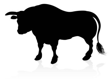 A high quality detailed bull male cow cattle animal silhouette