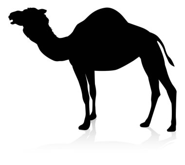 An animal silhouette of a camel clipart