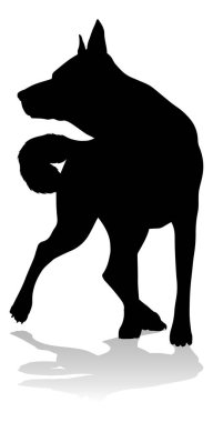 A detailed animal silhouette of a pet dog