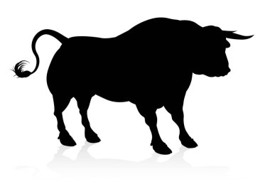 A high quality detailed bull male cow cattle animal silhouette