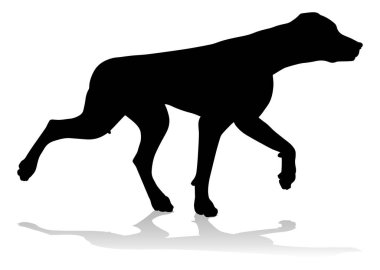 A detailed animal silhouette of a pet dog