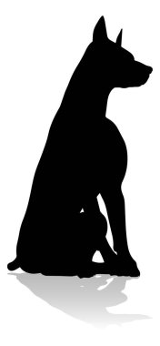 A detailed animal silhouette of a pet dog
