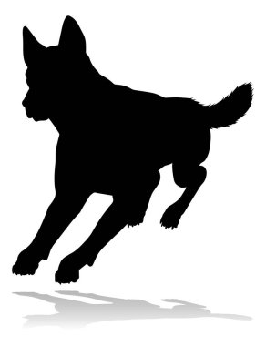 A detailed animal silhouette of a pet dog