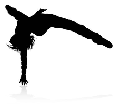 A woman street dance hip hop dancer silhouette clipart