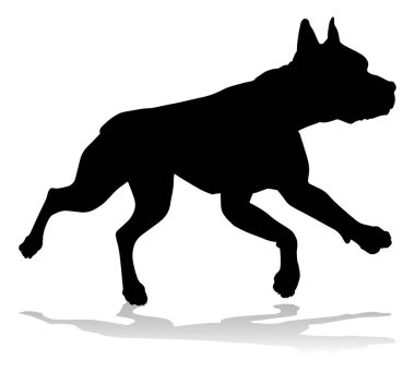 A detailed animal silhouette of a pet dog