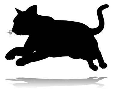 Bir siluet kedi evcil hayvan detaylı grafik