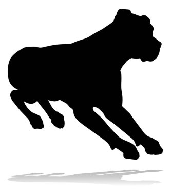 A detailed animal silhouette of a pet dog