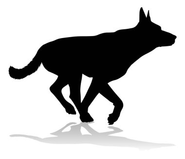A detailed animal silhouette of a pet dog