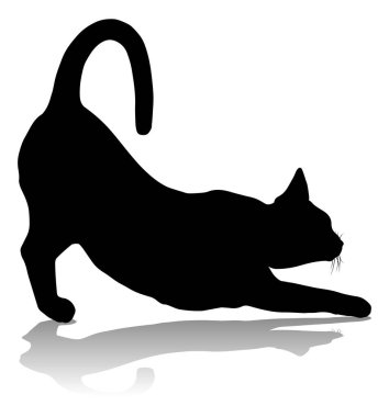 A silhouette cat pet animal detailed graphic clipart