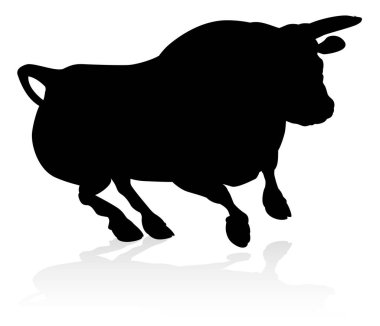 A high quality detailed bull male cow cattle animal silhouette clipart
