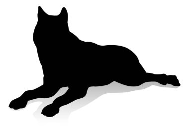 An animal silhouette of a pet dog clipart