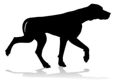 A detailed animal silhouette of a pet dog