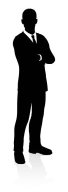 A very high quality business person silhouette clipart