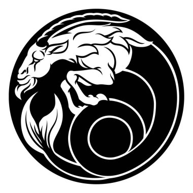A Capricorn Sea Goat horoscope astrology zodiac sign symbol clipart