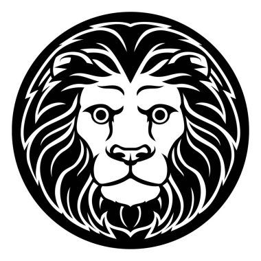 Zodiac signs circular Leo lion horoscope astrology symbol clipart