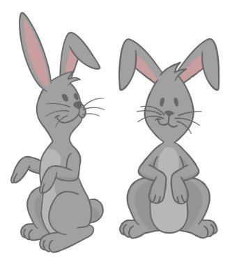 A cute Easter bunny rabbit cartoon character clipart