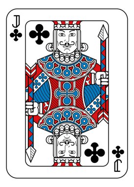 Yeni, orijinal tam deste dizaynından kırmızı, mavi ve siyah renkli Sinek Valesi. Standart poker boyutu.