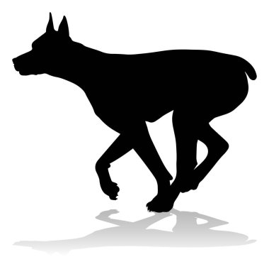 A detailed animal silhouette of a pet dog