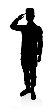 Armed forces high quality detailed silhouette of military army soldier clipart