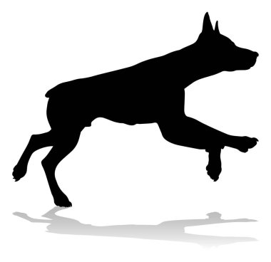 A detailed animal silhouette of a pet dog