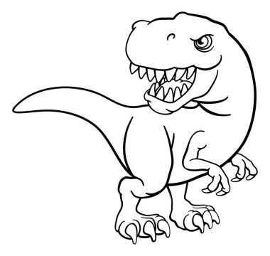 Bir T Rex Tyrannosaurus dinozor çizgi film karakteri