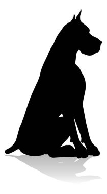 A detailed animal silhouette of a pet dog