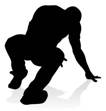 Siluet bir erkek sokak dans hip hop dansçısı
