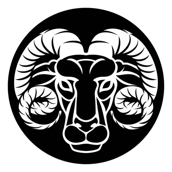 Aries Ram Horoscope Astrology Zodiac Sign Icon — Stock Vector