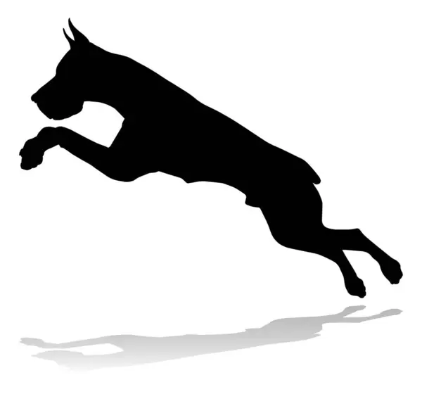 Detailed Animal Silhouette Pet Dog — Stock vektor