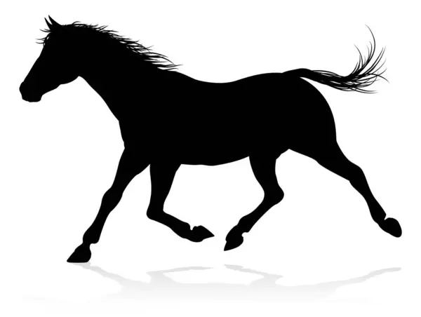 Высококачественная Подробная Лошадь Силуэте — стоковый вектор