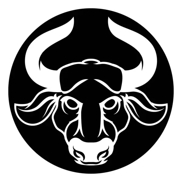 Taurus Bull Horoscope Astrology Zodiac Sign Icon Stok Vektor