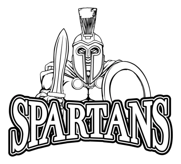 Spartan Trojan Warrior Cartoon Sports Mascot Vector Graphics