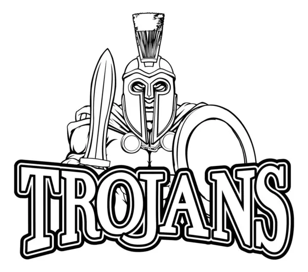 Spartan Trojan Warrior Cartoon Sports Mascot Royalty Free Stock Vectors