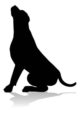 A detailed animal silhouette of a pet dog