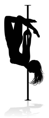 Bir kadın striptizci silüet spor yapıyor.