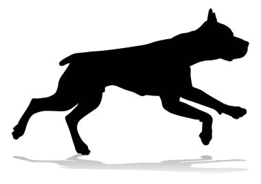 A detailed animal silhouette of a pet dog