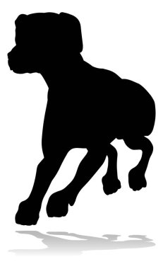 A detailed animal silhouette of a pet dog