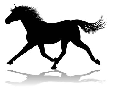 A horse animal detailed silhouette graphic clipart