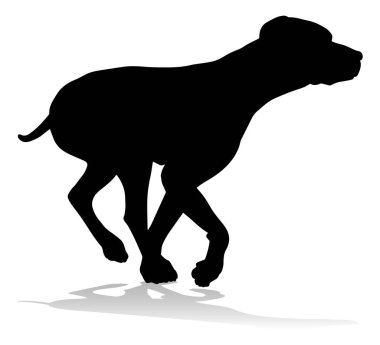 A detailed animal silhouette of a pet dog