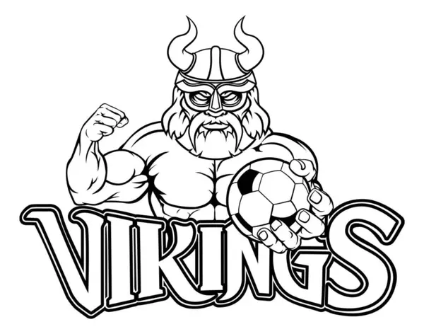 Een Viking Krijger Gladiator Voetbal Voetbal Sport Mascotte — Stockvector