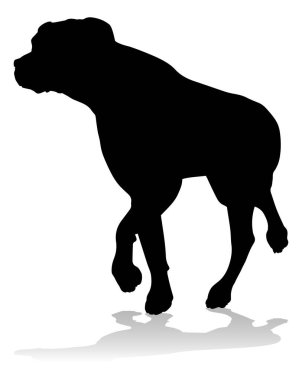 A detailed animal silhouette of a pet dog