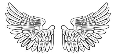A pair of wings possibly belonging to an angel or eagle or other bird clipart