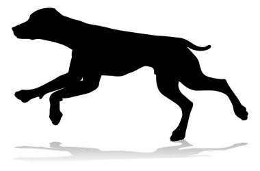 A detailed animal silhouette of a pet dog