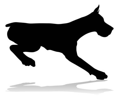 A detailed animal silhouette of a pet dog