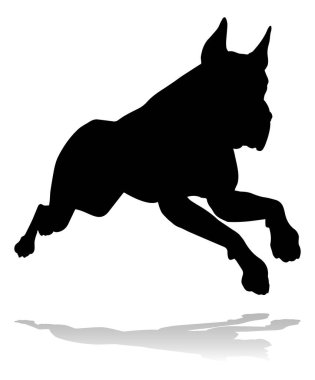 A detailed animal silhouette of a pet dog