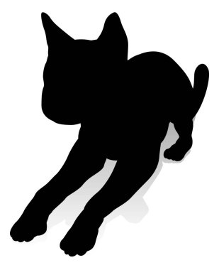 An animal silhouette of a pet cat clipart