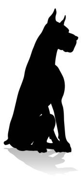 A detailed animal silhouette of a pet dog