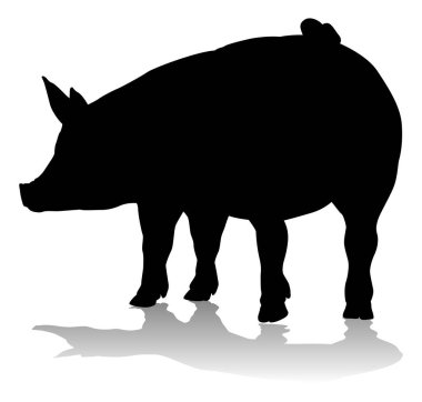A pig silhouette farm animal graphic clipart
